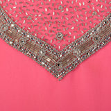 Large 1970s Pink Beaded Formal Dress