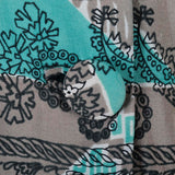 1940s Aqua Blue and Taupe Rayon Dress