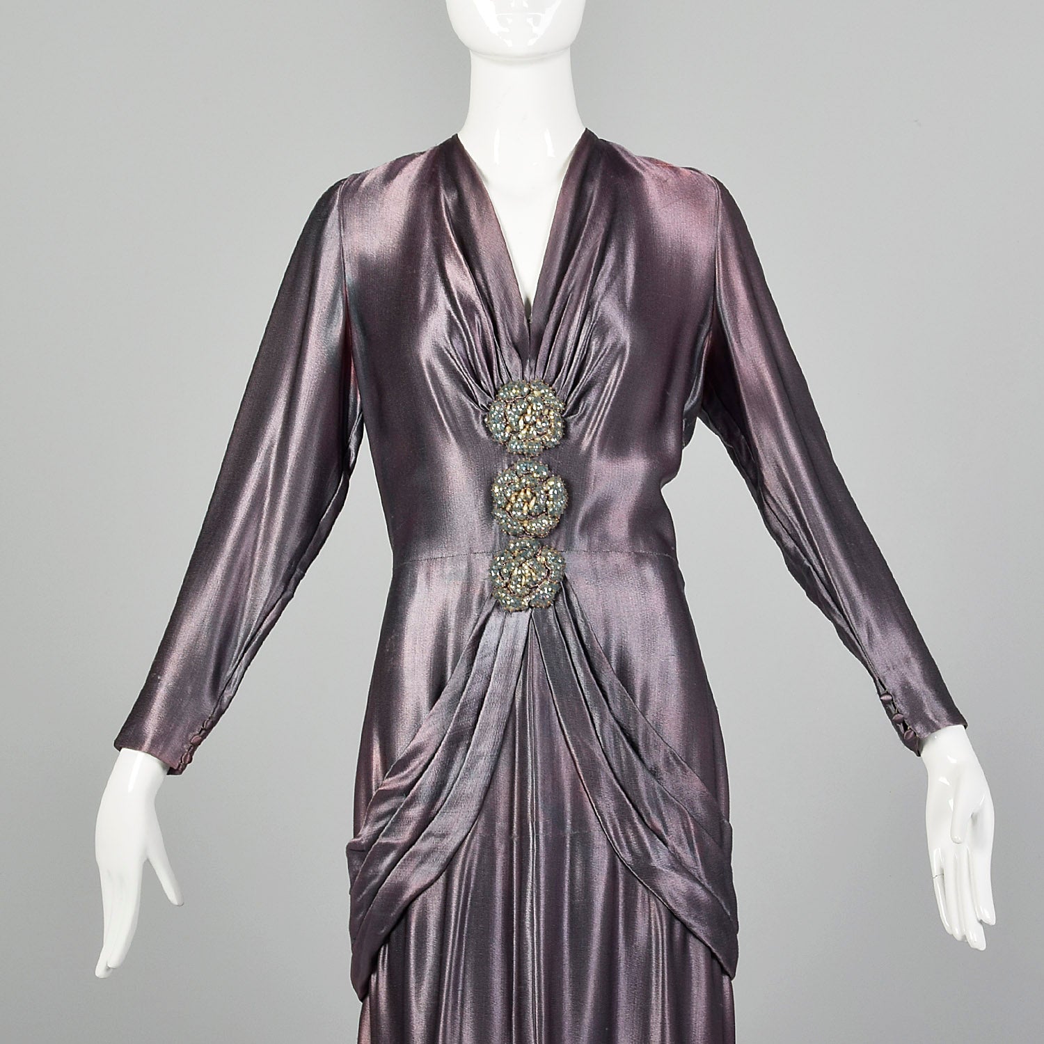 Small 1930s Iridescent Purple Gown