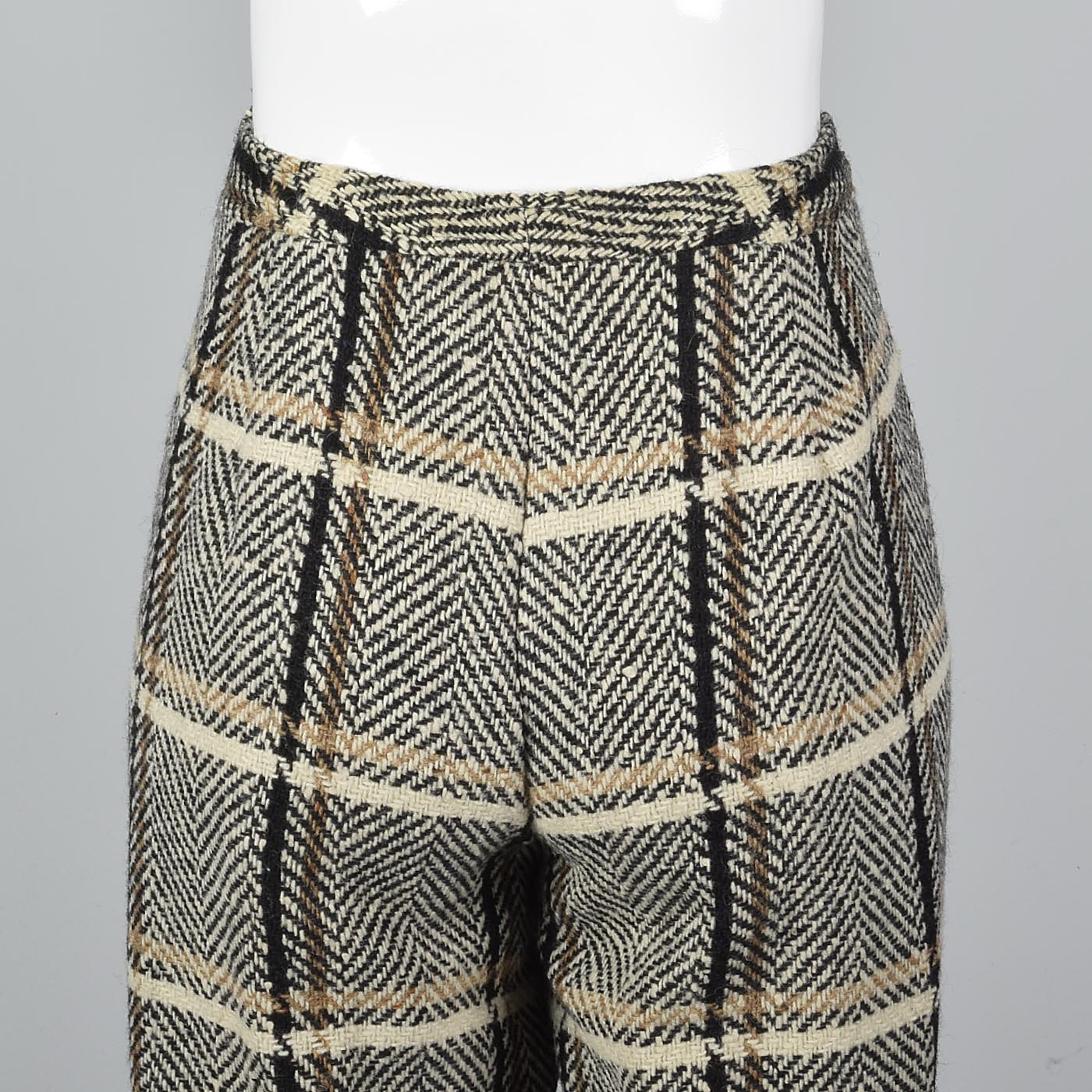 1970s Wide Leg Wool Pants in Plaid
