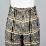 1970s Wide Leg Wool Pants in Plaid