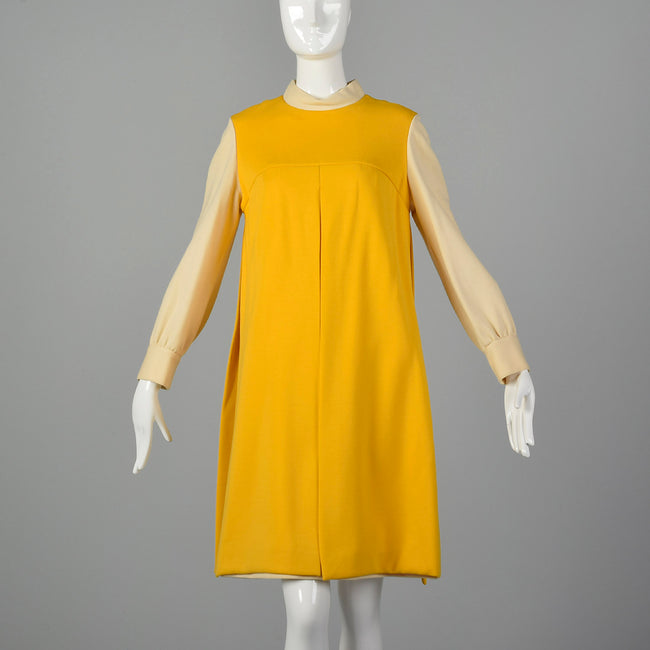Medium 1960s Yellow Mod Dress