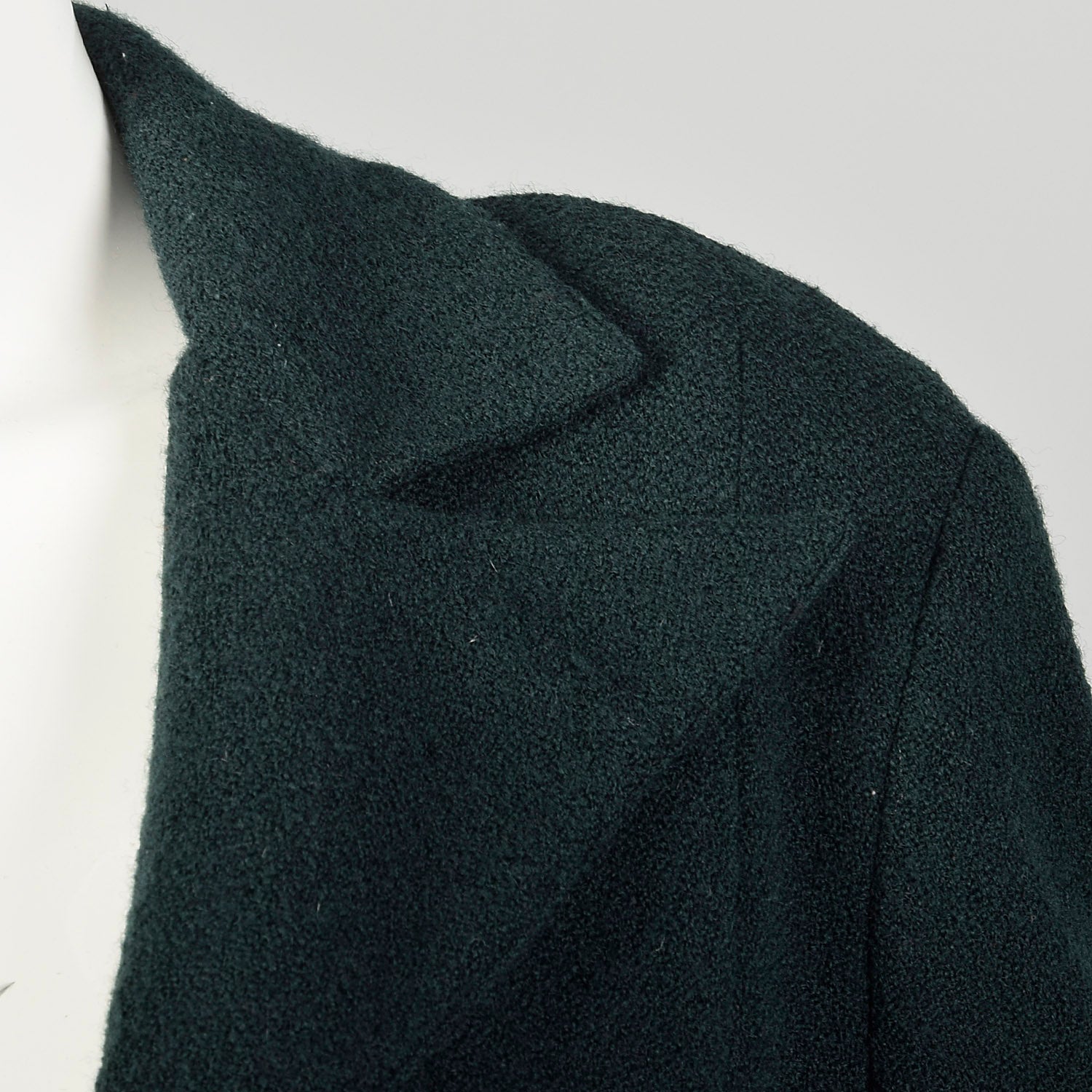 Small 1990s Karl Lagerfeld Blazer Avant Garde Green Wool Wide Lapel