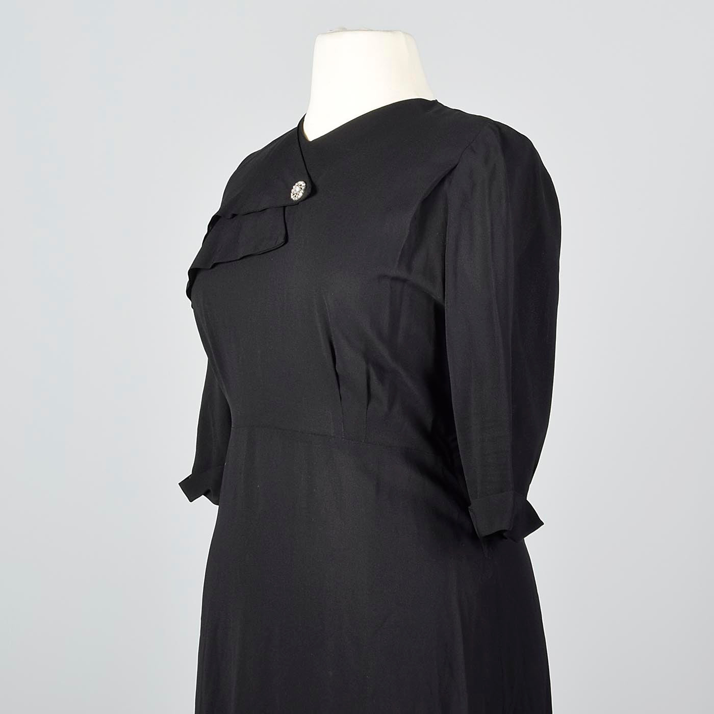 1950s Black Dress With Asymmetric Neckline