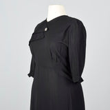 1950s Black Dress With Asymmetric Neckline