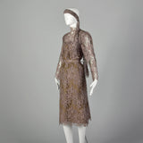 Large Becky Bisoulis 1980s Mauve Lace Skirt Set