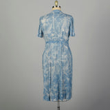 XXL 1950s Day Dress Semi-Sheer Casual Lightweight Volup Novelty Print