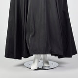 1950s Black Full Length Gown with Velvet Trim