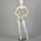 Medium Diane Von Furstenberg Romper Sleeveless Sheer Linen Summer