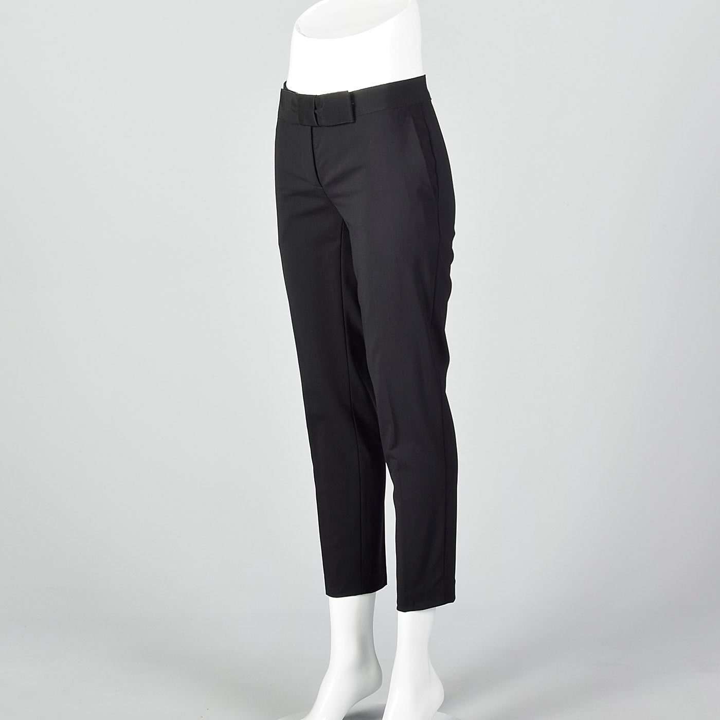 2000s Low Rise Black Pants with Bow Waist