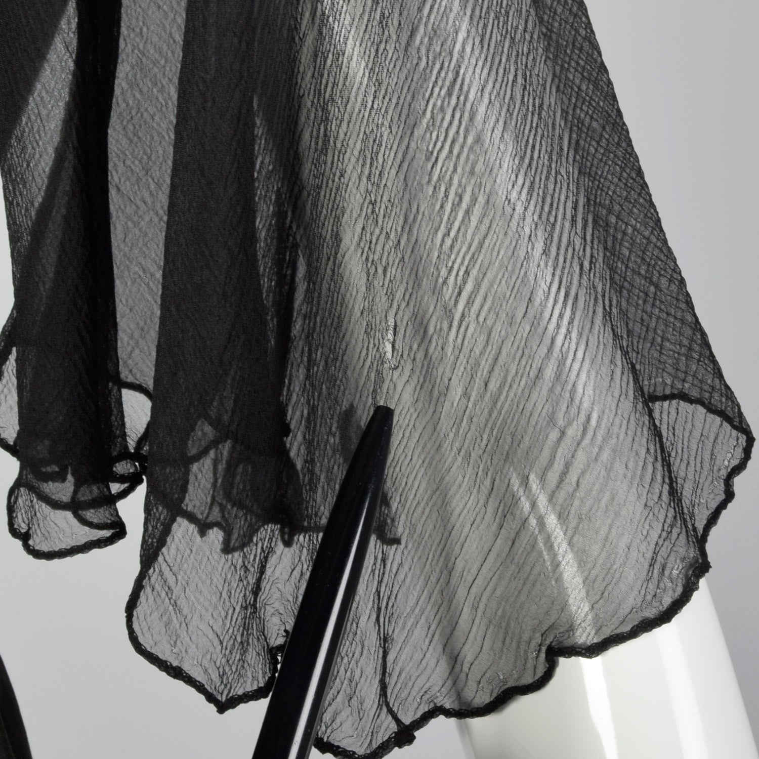 Small 1950s Silk Flutter Sleeve Dress