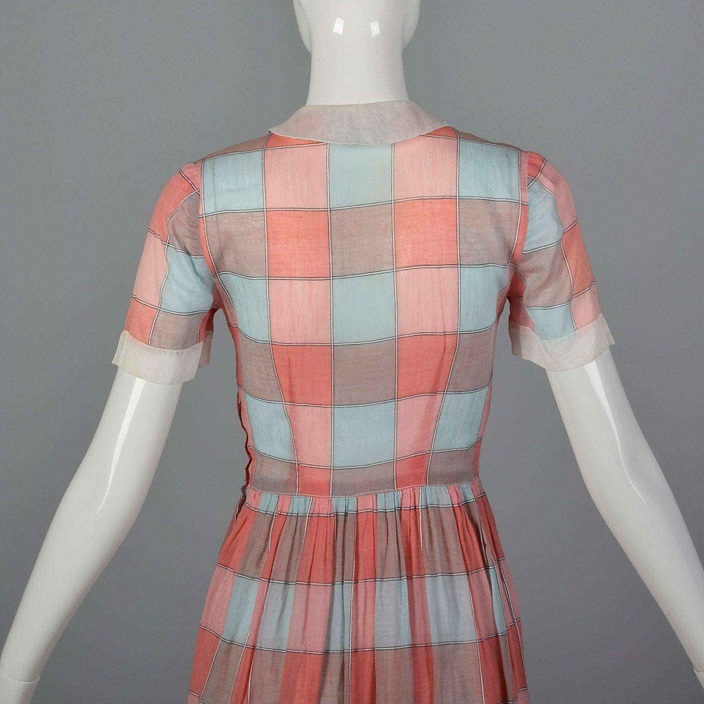 1950s Plaid Day Dress with Peter Pan Collar