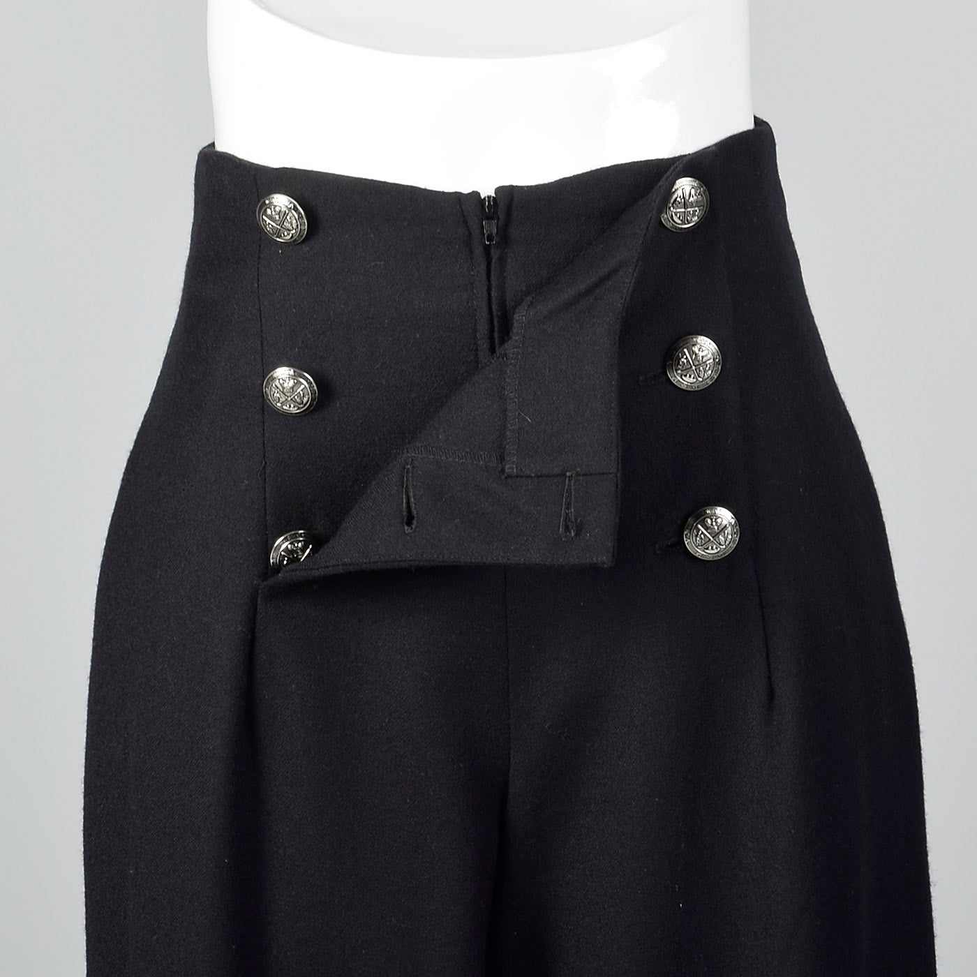 Black Wide Leg Sailor Style Pants