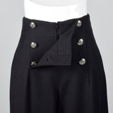 Black Wide Leg Sailor Style Pants