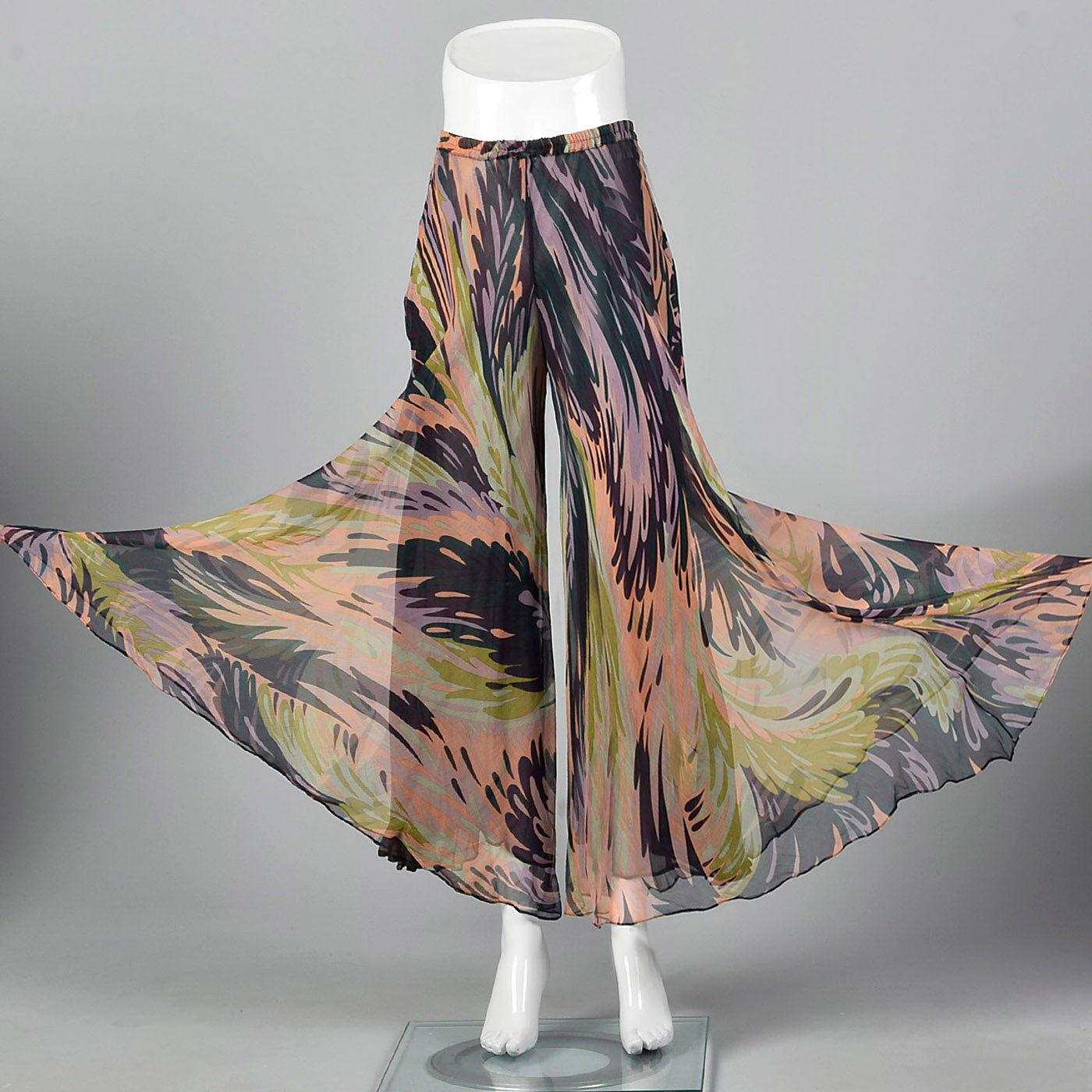 1990s Missoni Sheer Flowy Silk Pants