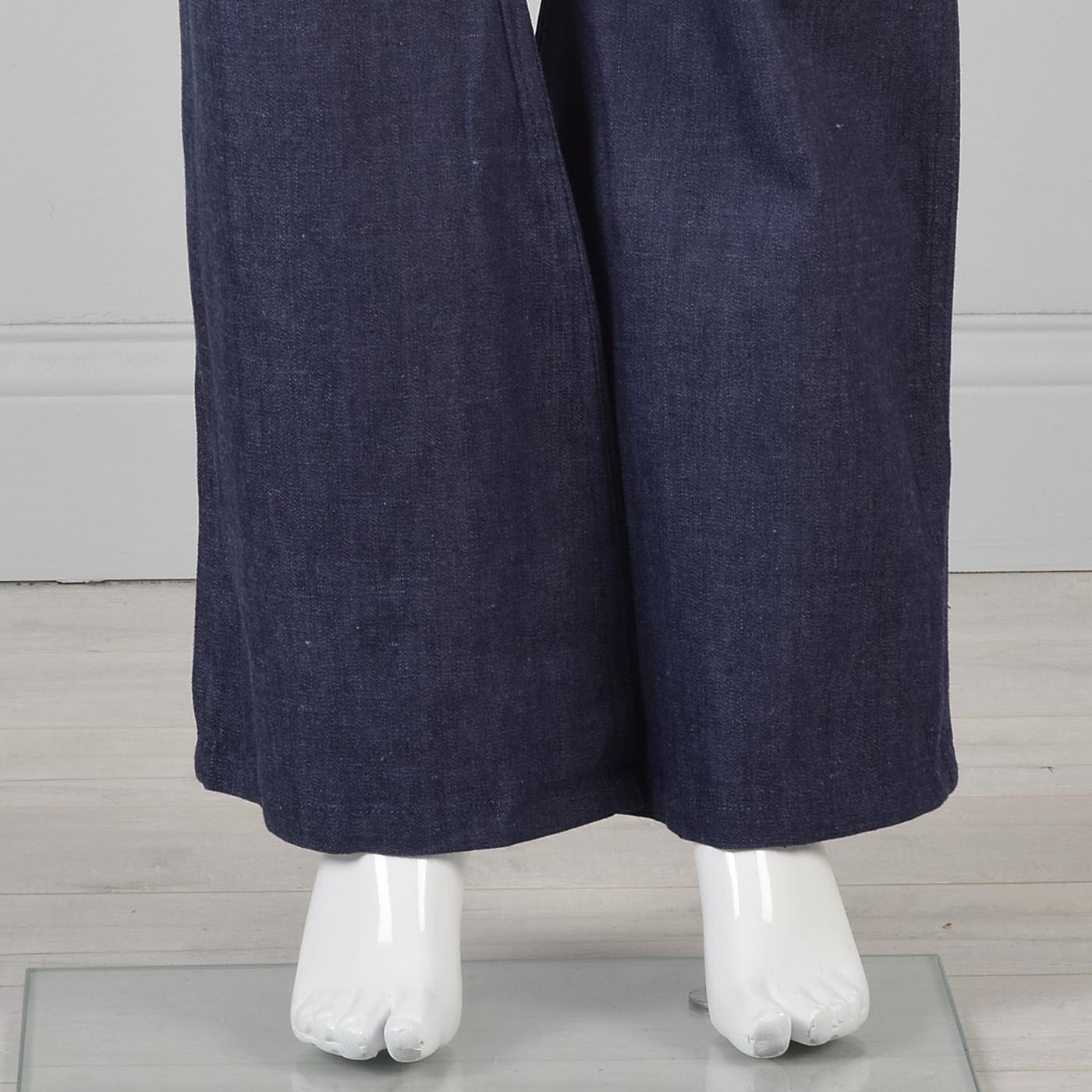 30x33.5 Slim Deadstock Seafarer Bellbottom Jeans High Waist Indigo Denim