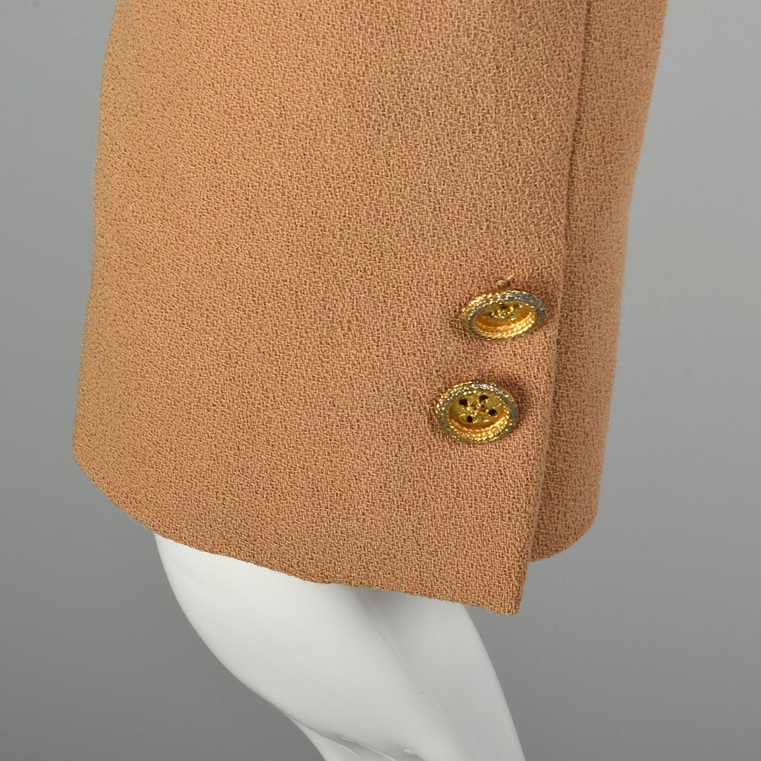 Small 1970s Camel Wool Crepe Jacket