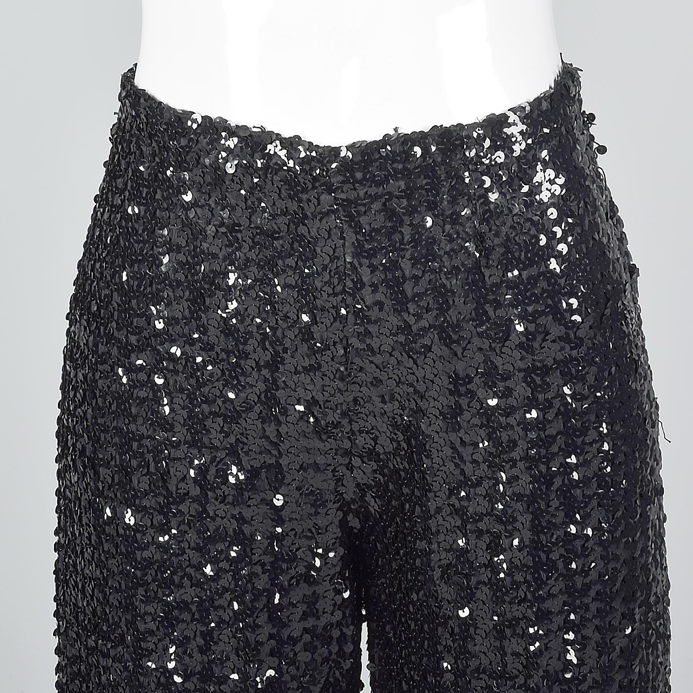 1970s Saks Fifth Avenue Black Sequin Evening Pants