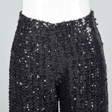 1970s Saks Fifth Avenue Black Sequin Evening Pants
