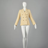 Small Yves Saint Laurent Rive Gauche 1960s Cream Doubled Breasted Jacket