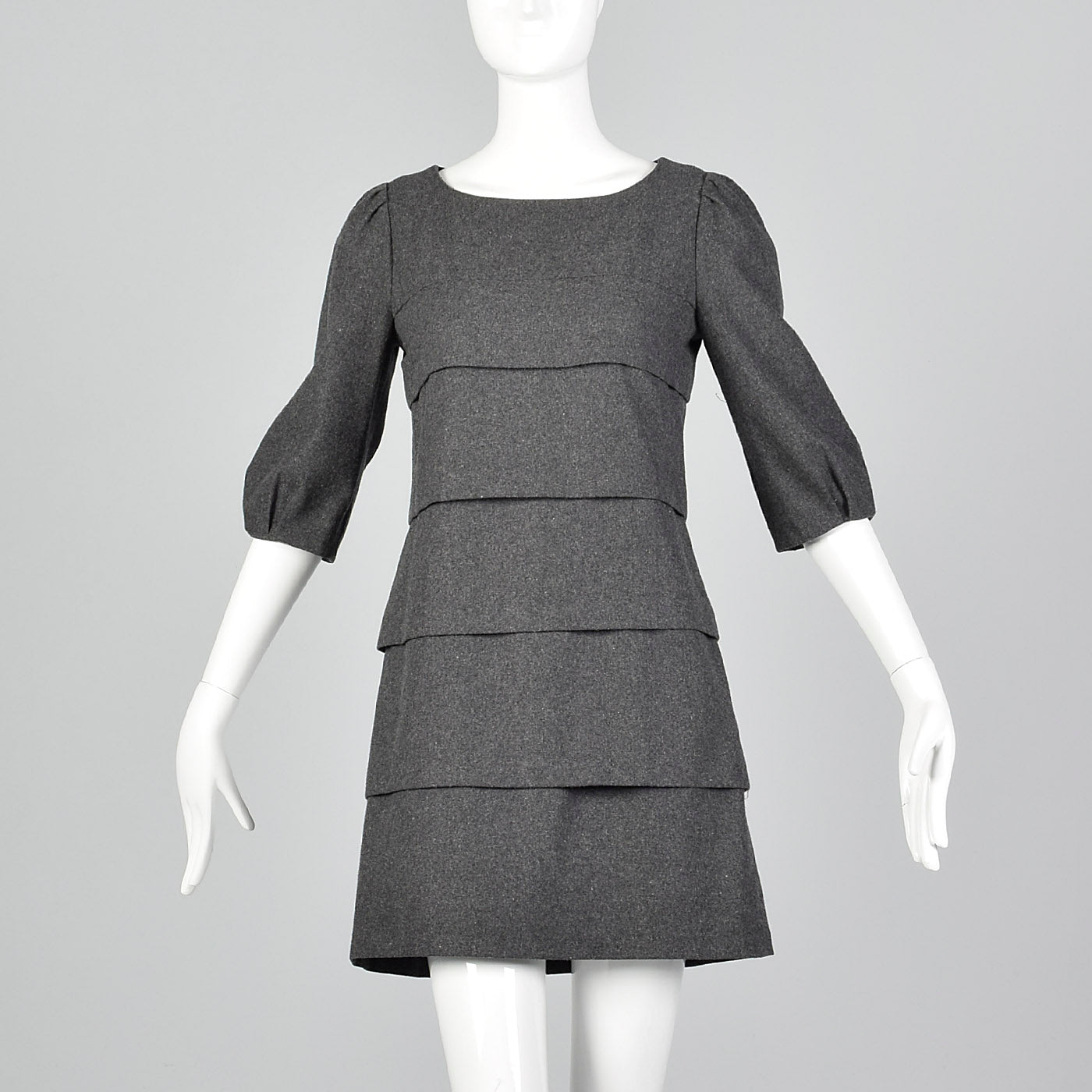 Miu Miu Layered Gray Wool Mini Dress – Style & Salvage