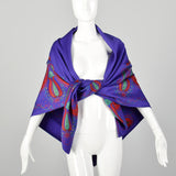Emanuel Ungaro Paisley Print Purple Tapestry Shawl
