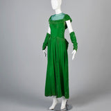 1940s Emerald Green Velvet Dress