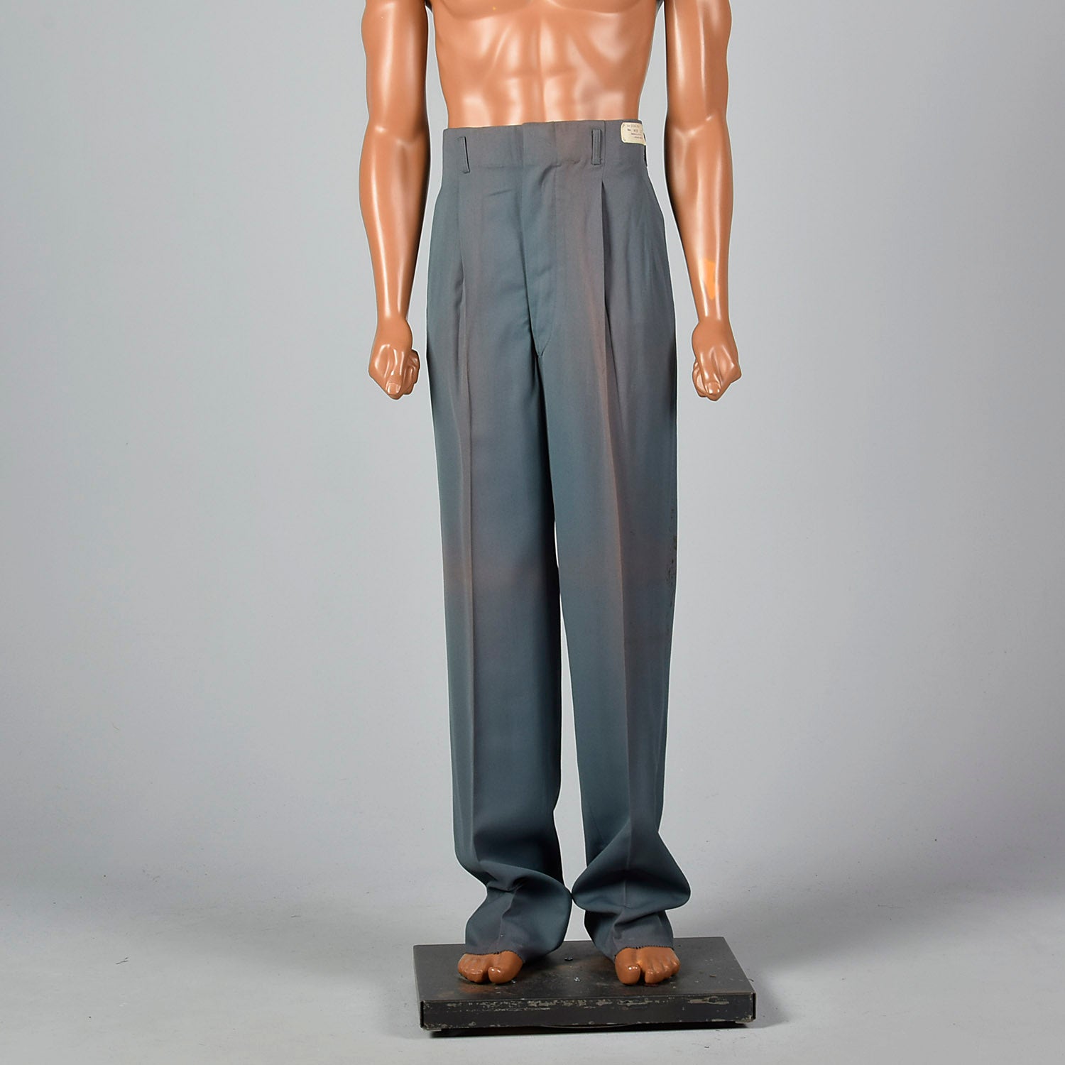 Large 1950s Hollywood Waist Blue Pants