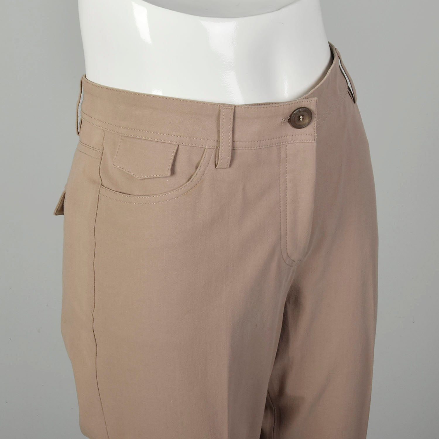 Brunello Cucinelli Khaki Capri Pants Tapered Leg Designer