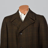 1970s Mens Brown Plaid Coat