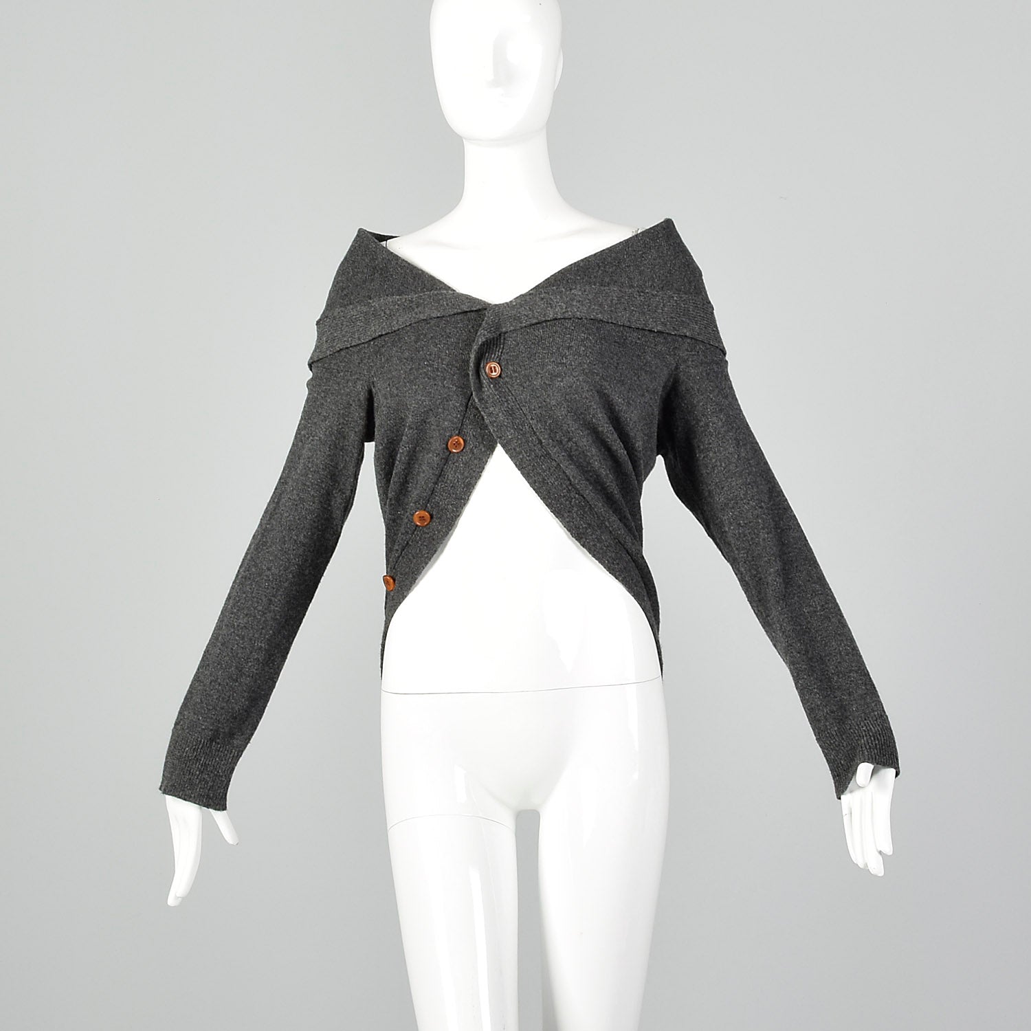 Comme des Garçons Fall 2002 Ready to Wear Gray Circle Cardigan