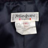 1990s Yves Saint Laurent Navy Blue Wool Striped Skirt Suit