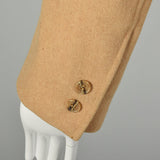 Medium 1970s Tan Matching Wool Set Camel Blazer Bohemian Vest