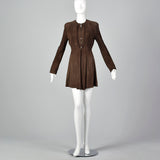 1990s Giorgio Armani Brown Suede Dress