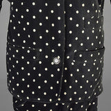 1980s Gianni Versace Skirt Oversized Blazer & Wrap Skirt in Black Velvet with White Polkadots