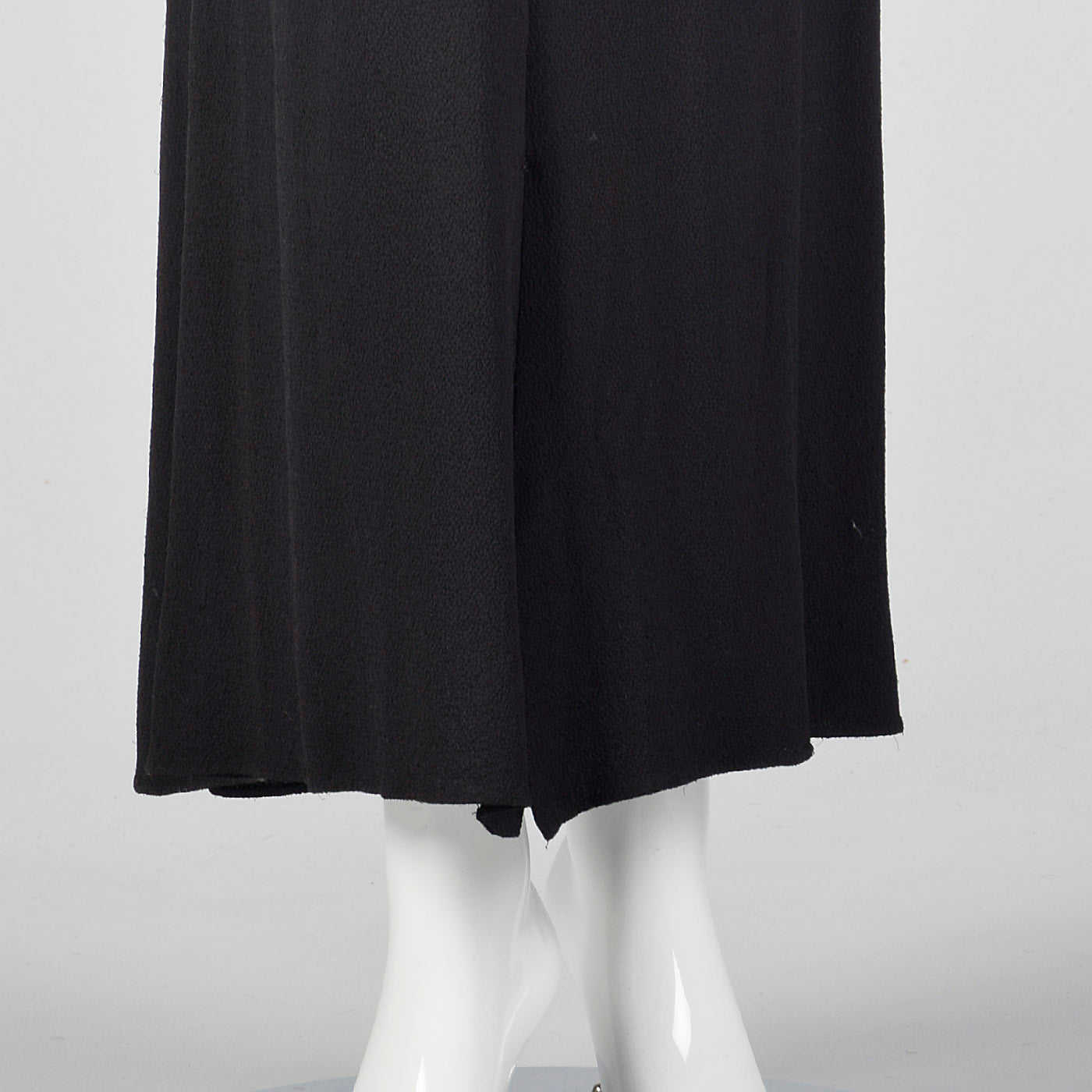 1940s Black Rayon Dress with Rhinestone Collar