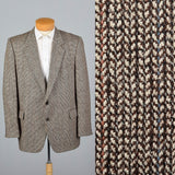 2000s Mens Brown Two Button Jacket with Rust Stripes
