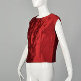Large 1960s Red Top and Jacket Set