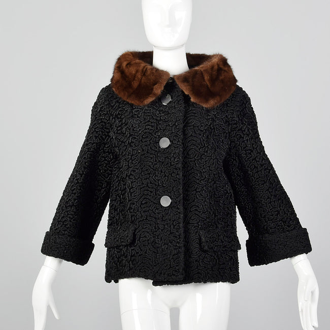 1950s Persian Lamb Jacket with Mink Collar