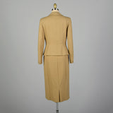 Small 1950s Tan Wool Skirt Suit