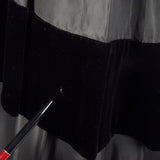 1950s Black Taffeta Evening Dress with Velvet Trim