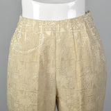 1950s Ivory Brocade Cigarette Pants