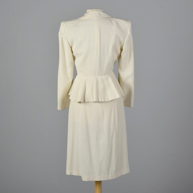 1940s Deadstock White Wool Suit
