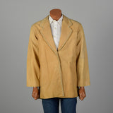 Large 1990s Natural Leather Jacket
