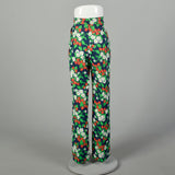 XL 1970s Novelty Print Pants Deadstock Wide Leg High Waist Strawberry Print