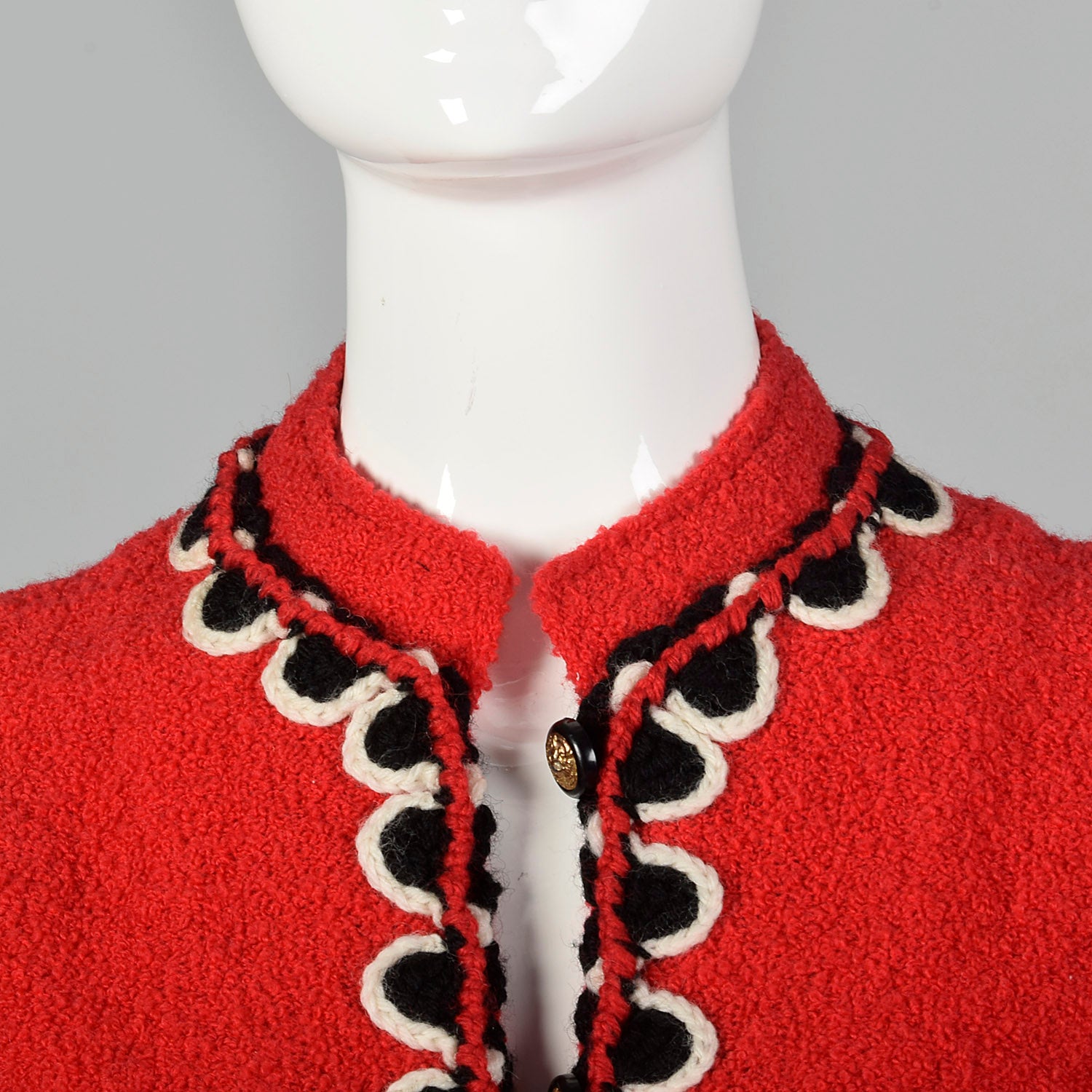 Small 1960s Adolfo Red Knit Skirt Suit