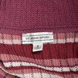XXS 2000s St.John Twinset Horizontal Stripe Cardigan Sleeveless Tank Top  Set