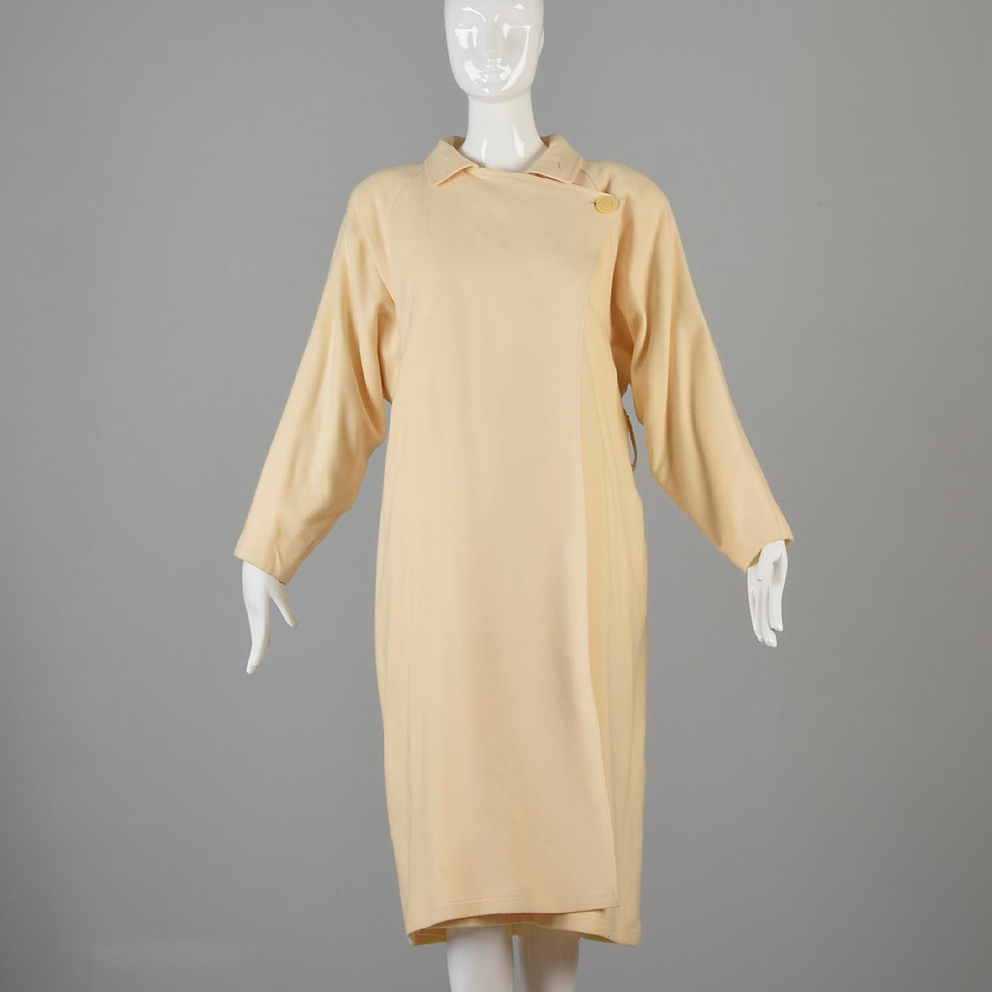 1980s Avant Garde Coat in Cream Wool