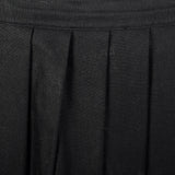 1990s Anne Klein A Line Black Skirt with Embroidered Border