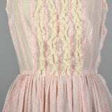 1950s Pink and White Sheer Day Dress